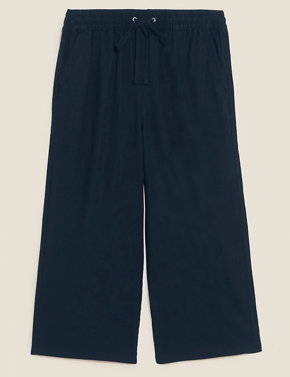 Deals ✨ M&S Collection Linen Rich Wide Leg Cropped Trousers 🥰 2 Deals ✨ M&S Collection Linen Rich Wide Leg Cropped Trousers 🥰 - Image 2