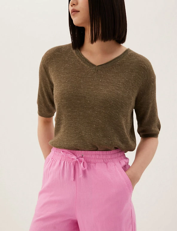 Deals ✨ M&S Collection Linen Rich Wide Leg Cropped Trousers 🥰 10 Deals ✨ M&S Collection Linen Rich Wide Leg Cropped Trousers 🥰 - Image 10