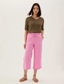 Deals ✨ M&S Collection Linen Rich Wide Leg Cropped Trousers 🥰 30 Deals ✨ M&S Collection Linen Rich Wide Leg Cropped Trousers 🥰 -New In Womens Sales 2022 SD 01 T57 7186 UJ X EC 4