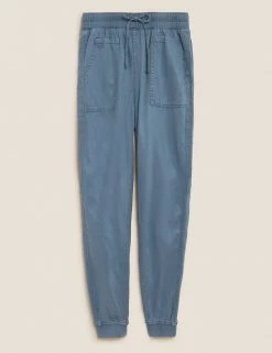 Cheap ⌛ M&S Collection Tencel™ Blend Cuffed Ankle Grazer Joggers 😉 -New In Womens Sales 2022 SD 01 T57 7562 BE X EC 90