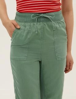 Cheap ⌛ M&S Collection Tencel™ Blend Cuffed Ankle Grazer Joggers 😉 -New In Womens Sales 2022 SD 01 T57 7562 DW X EC 2