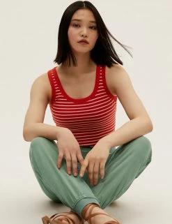 Cheap ⌛ M&S Collection Tencel™ Blend Cuffed Ankle Grazer Joggers 😉 -New In Womens Sales 2022 SD 01 T57 7562 DW X EC 4