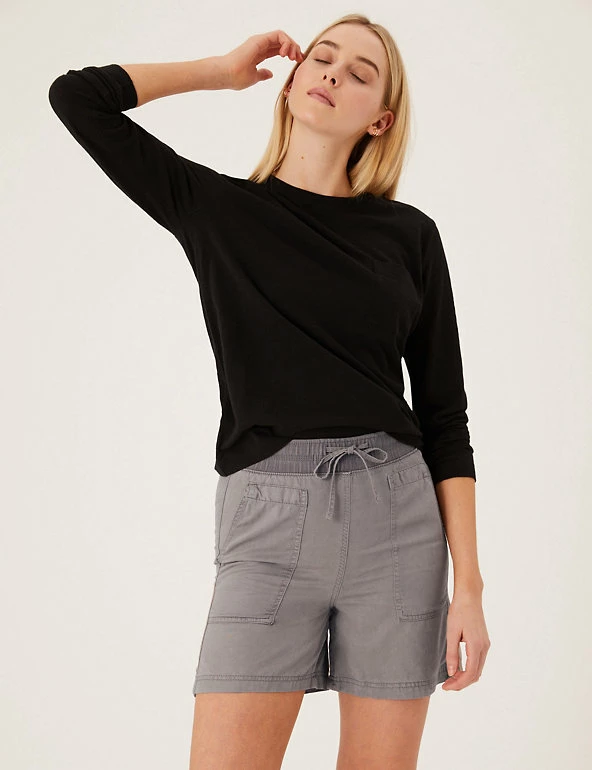 Discount 😍 M&S Collection Tencel™ Rich High Waisted Jogger Shorts 🌟 6 Discount 😍 M&S Collection Tencel™ Rich High Waisted Jogger Shorts 🌟 - Image 6