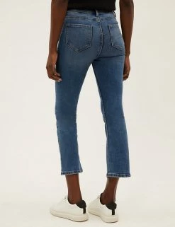Best reviews of 👍 M&S Collection High Waisted Slim Flare Cropped 👖 Jeans 🎉 -New In Womens Sales 2022 SD 01 T57 8681 QQ X EC 3