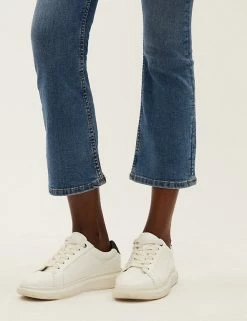 Best reviews of 👍 M&S Collection High Waisted Slim Flare Cropped 👖 Jeans 🎉 -New In Womens Sales 2022 SD 01 T57 8681 QQ X EC 4