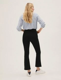 Best reviews of 👍 M&S Collection High Waisted Slim Flare Cropped 👖 Jeans 🎉 -New In Womens Sales 2022 SD 01 T57 8681 Y0 X EC 4