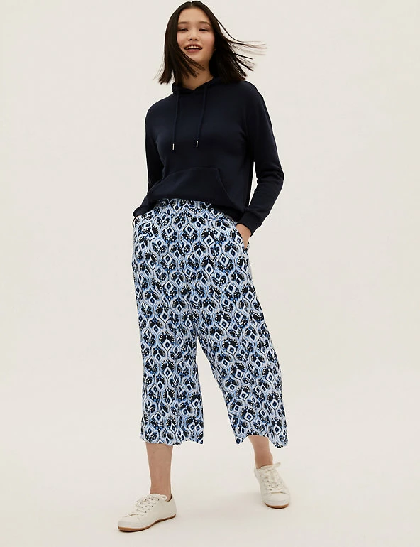 Cheapest ⌛ M&S Collection Printed Wide Leg Cropped Trousers 🤩 21 Cheapest ⌛ M&S Collection Printed Wide Leg Cropped Trousers 🤩 - Image 21