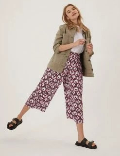 Cheapest ⌛ M&S Collection Printed Wide Leg Cropped Trousers 🤩 36 Cheapest ⌛ M&S Collection Printed Wide Leg Cropped Trousers 🤩 -New In Womens Sales 2022 SD 01 T57 8732 Y4 X EC 0