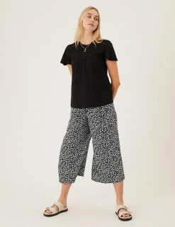 Cheapest ⌛ M&S Collection Printed Wide Leg Cropped Trousers 🤩 30 Cheapest ⌛ M&S Collection Printed Wide Leg Cropped Trousers 🤩 -New In Womens Sales 2022 SD 01 T57 8732 YZ X EC 0