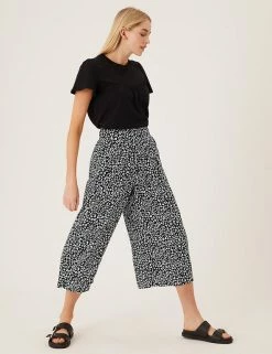 Cheapest ⌛ M&S Collection Printed Wide Leg Cropped Trousers 🤩 35 Cheapest ⌛ M&S Collection Printed Wide Leg Cropped Trousers 🤩 -New In Womens Sales 2022 SD 01 T57 8732 YZ X EC 4