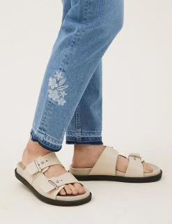 Discount 🥰 M&S Collection Mom Embroidered High Waisted 👖 Jeans ✔️ -New In Womens Sales 2022 SD 01 T57 9115G QQ X EC 3