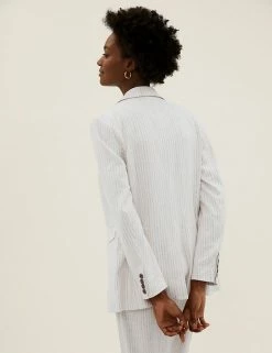 Cheapest 😍 M&S Collection 🧥 Coats & Jackets Linen Blend Tailored Single Breasted Blazer 🛒 -New In Womens Sales 2022 SD 01 T59 1091J NU X EC 3