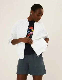 Best Sale 🔥 M&S Collection 🧥 Coats & Jackets Jersey Quilted Bomber Jacket ⌛