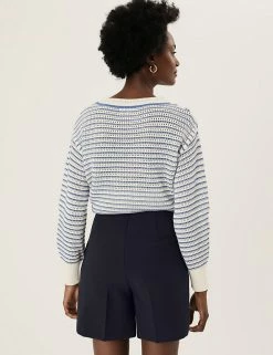 Cheapest ✔️ M&S Collection High Waisted Button Detail Bermuda Shorts ❤️ -New In Womens Sales 2022 SD 01 T59 1118 FS X EC 3