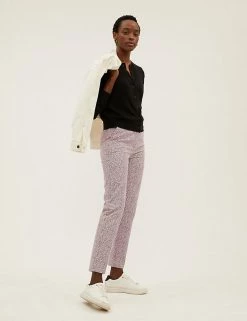 Best deal ⭐ M&S Collection Cotton Rich Polka Dot Slim Fit Trousers 🎁