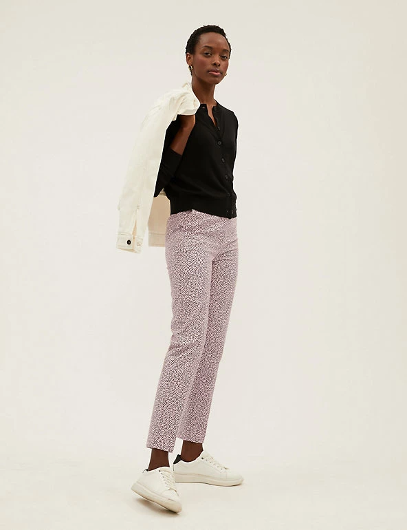 Best deal ⭐ M&S Collection Cotton Rich Polka Dot Slim Fit Trousers 🎁 1 Best deal ⭐ M&S Collection Cotton Rich Polka Dot Slim Fit Trousers 🎁