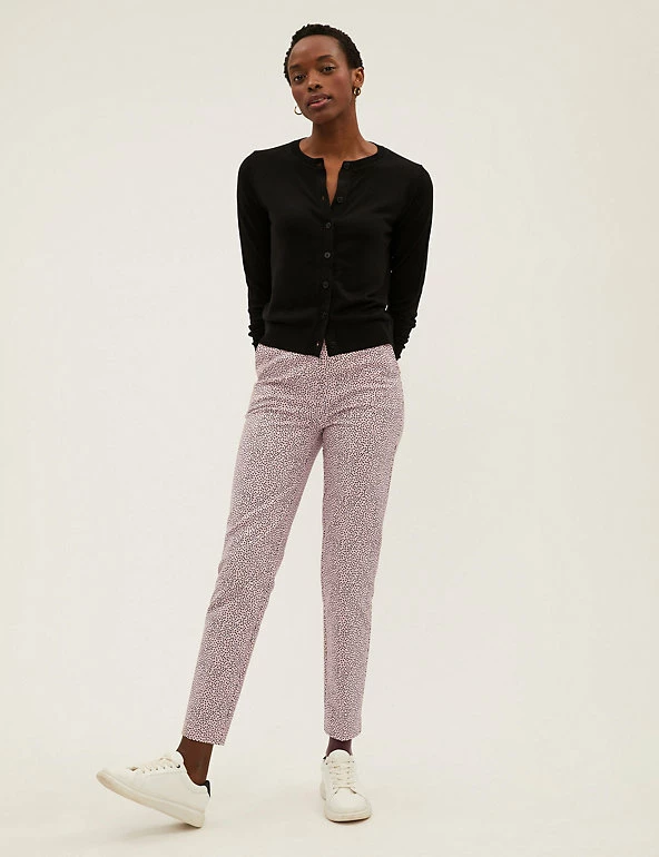 Best deal ⭐ M&S Collection Cotton Rich Polka Dot Slim Fit Trousers 🎁 3 Best deal ⭐ M&S Collection Cotton Rich Polka Dot Slim Fit Trousers 🎁 - Image 3