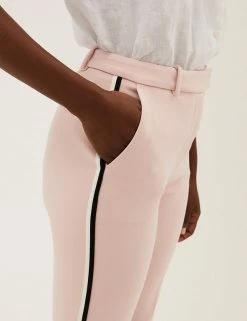 Flash Sale 🎁 M&S Collection Side Stripe Ankle Grazer Trousers 🔥 -New In Womens Sales 2022 SD 01 T59 1523T A1 X EC 1