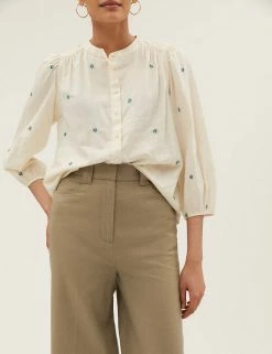 Cheap 👏 M&S Collection Linen Cotton Wide Leg Trousers 🤩 -New In Womens Sales 2022 SD 01 T59 1534T XJ X EC 2