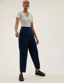 Wholesale 😀 M&S Collection Cotton Rich Barrel Leg Tapered Trousers 💯