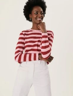 Deals 😀 M&S Collection Cotton Rich Balloon Tapered Trousers 🥰 -New In Womens Sales 2022 SD 01 T59 1537T EK X EC 1