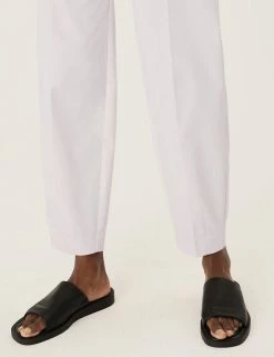Deals 😀 M&S Collection Cotton Rich Balloon Tapered Trousers 🥰 -New In Womens Sales 2022 SD 01 T59 1537T EK X EC 2
