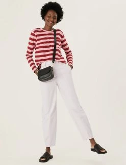 Deals 😀 M&S Collection Cotton Rich Balloon Tapered Trousers 🥰 -New In Womens Sales 2022 SD 01 T59 1537T EK X EC 4