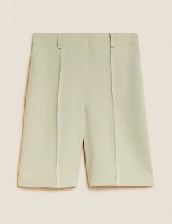 Outlet ⭐ M&S Collection Twill Pleat Front Bermuda Shorts 👍 -New In Womens Sales 2022 SD 01 T59 1555T L2 X EC 90