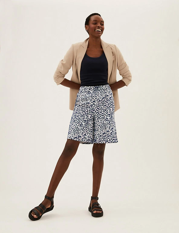 Promo ๐ M&S Collection Twill Printed Pleat Front Shorts ๐ 1 Promo ๐ M&S Collection Twill Printed Pleat Front Shorts ๐