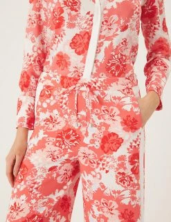 Budget 💯 M&S Collection Floral Side Stripe Wide Leg Trousers 🔥 -New In Womens Sales 2022 SD 01 T59 1578T B4 X EC 1