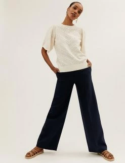 Wholesale 🔔 M&S Collection Belted Wide Leg Trousers 🔥