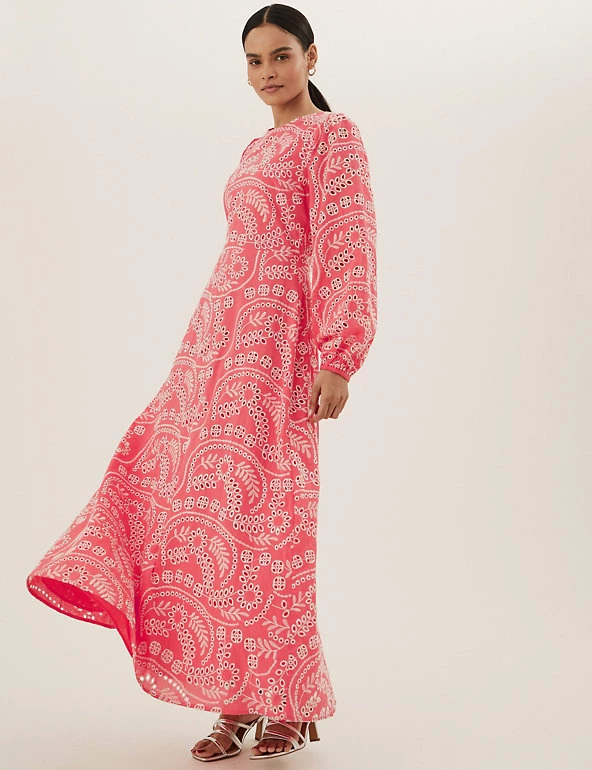 Buy 🎁 M&S Collection 👗 Dresses Pure Cotton Broderie Maxi Tea 👗 Dress 🤩 7 Buy 🎁 M&S Collection 👗 Dresses Pure Cotton Broderie Maxi Tea 👗 Dress 🤩 - Image 7