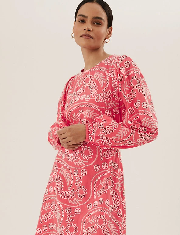 Buy 🎁 M&S Collection 👗 Dresses Pure Cotton Broderie Maxi Tea 👗 Dress 🤩 9 Buy 🎁 M&S Collection 👗 Dresses Pure Cotton Broderie Maxi Tea 👗 Dress 🤩 - Image 9