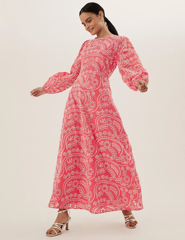 Buy 🎁 M&S Collection 👗 Dresses Pure Cotton Broderie Maxi Tea 👗 Dress 🤩 10 Buy 🎁 M&S Collection 👗 Dresses Pure Cotton Broderie Maxi Tea 👗 Dress 🤩 - Image 10