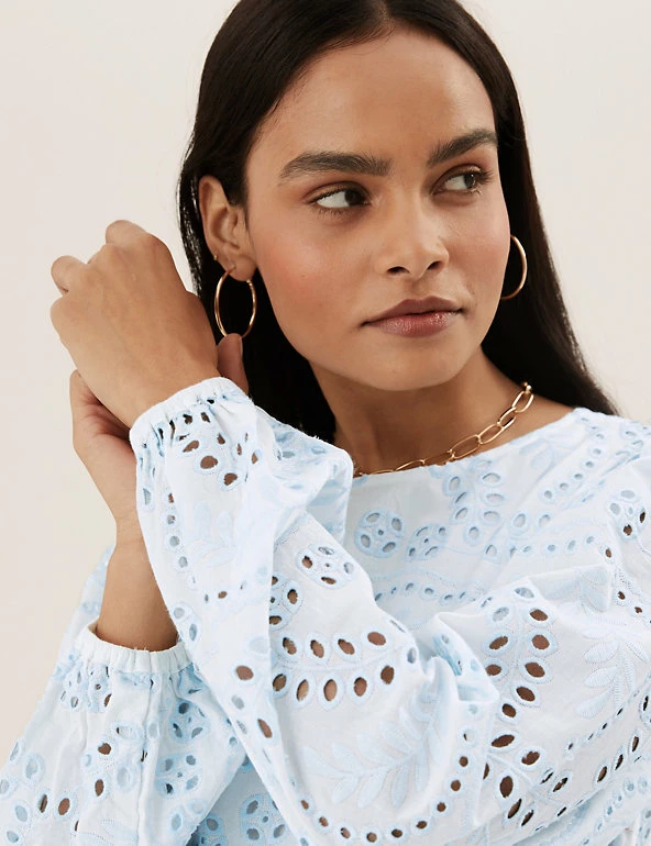 Buy 🎁 M&S Collection 👗 Dresses Pure Cotton Broderie Maxi Tea 👗 Dress 🤩 5 Buy 🎁 M&S Collection 👗 Dresses Pure Cotton Broderie Maxi Tea 👗 Dress 🤩 - Image 5