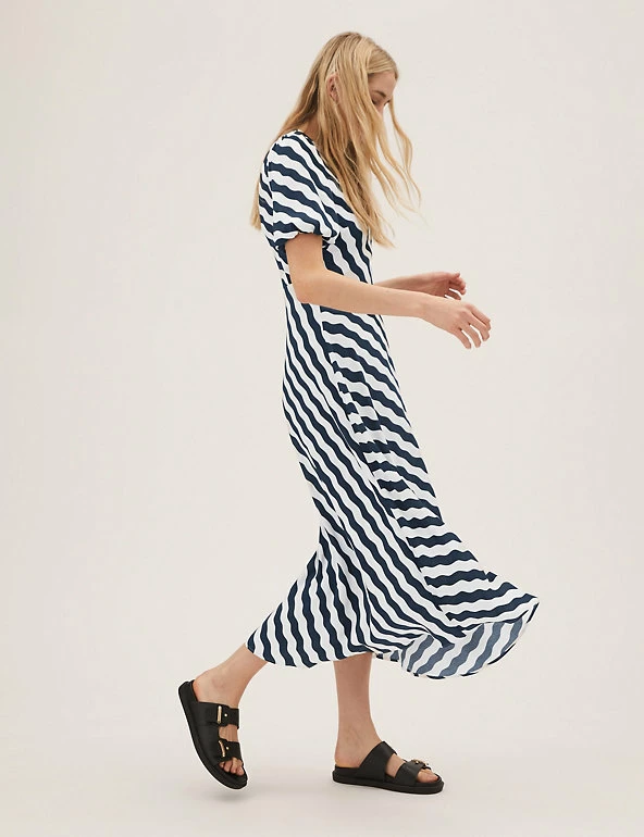 Flash Sale ❤️ M&S Collection 👗 Dresses Striped Puff Sleeve Midaxi Tea 👗 Dress 🛒 1 Flash Sale ❤️ M&S Collection 👗 Dresses Striped Puff Sleeve Midaxi Tea 👗 Dress 🛒
