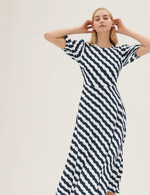 Flash Sale ❤️ M&S Collection 👗 Dresses Striped Puff Sleeve Midaxi Tea 👗 Dress 🛒 3 Flash Sale ❤️ M&S Collection 👗 Dresses Striped Puff Sleeve Midaxi Tea 👗 Dress 🛒 - Image 3