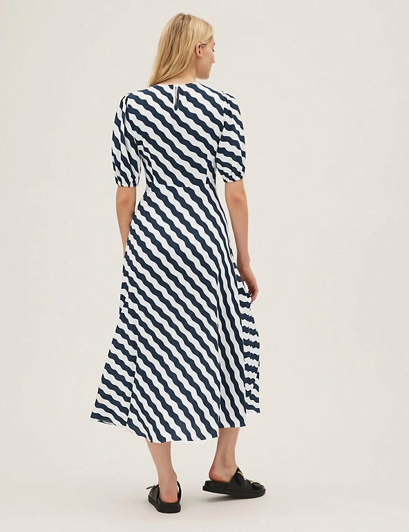 Flash Sale ❤️ M&S Collection 👗 Dresses Striped Puff Sleeve Midaxi Tea 👗 Dress 🛒 5 Flash Sale ❤️ M&S Collection 👗 Dresses Striped Puff Sleeve Midaxi Tea 👗 Dress 🛒 - Image 5