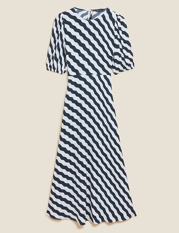 Flash Sale ❤️ M&S Collection 👗 Dresses Striped Puff Sleeve Midaxi Tea 👗 Dress 🛒 2 Flash Sale ❤️ M&S Collection 👗 Dresses Striped Puff Sleeve Midaxi Tea 👗 Dress 🛒 - Image 2