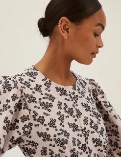 Best Pirce 🎉 M&S Collection 👗 Dresses Floral Belted Midi Column 👗 Dress 🎁 -New In Womens Sales 2022 SD 01 T69 1227 Y8 X EC 2