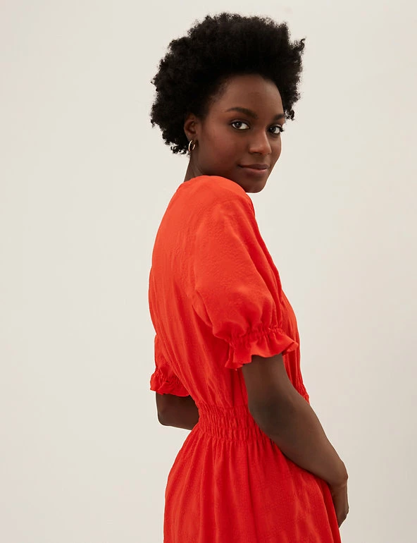 Promo π M&S Collection π Dresses V-Neck Shirred Midi Waisted π Dress β¨ 3 Promo π M&S Collection π Dresses V-Neck Shirred Midi Waisted π Dress β¨ - Image 3