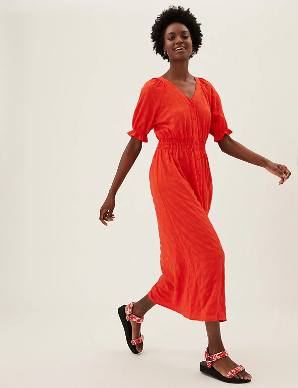 Promo π M&S Collection π Dresses V-Neck Shirred Midi Waisted π Dress β¨ 4 Promo π M&S Collection π Dresses V-Neck Shirred Midi Waisted π Dress β¨ - Image 4