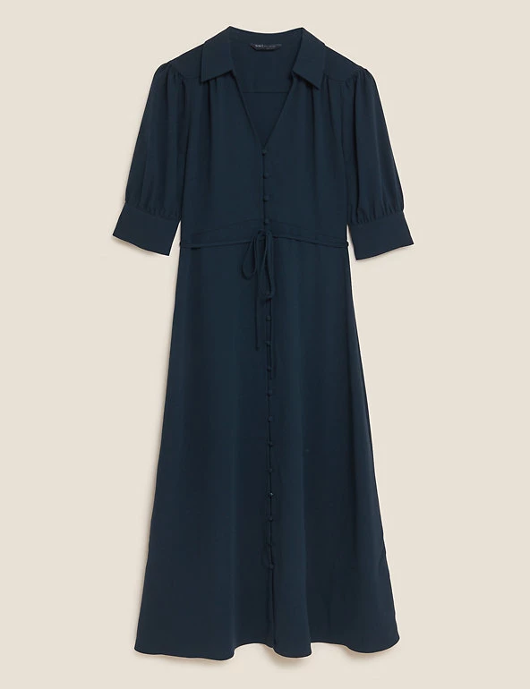 Deals ๐งจ M&S Collection ๐ Dresses V-Neck Button Through Midi ๐ Shirt ๐ Dress โ๏ธ 2 Deals ๐งจ M&S Collection ๐ Dresses V-Neck Button Through Midi ๐ Shirt ๐ Dress โ๏ธ - Image 2