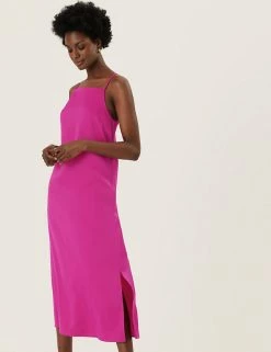 Brand new ๐ M&S Collection ๐ Dresses Satin Square Neck Midi Slip ๐ Dress ๐