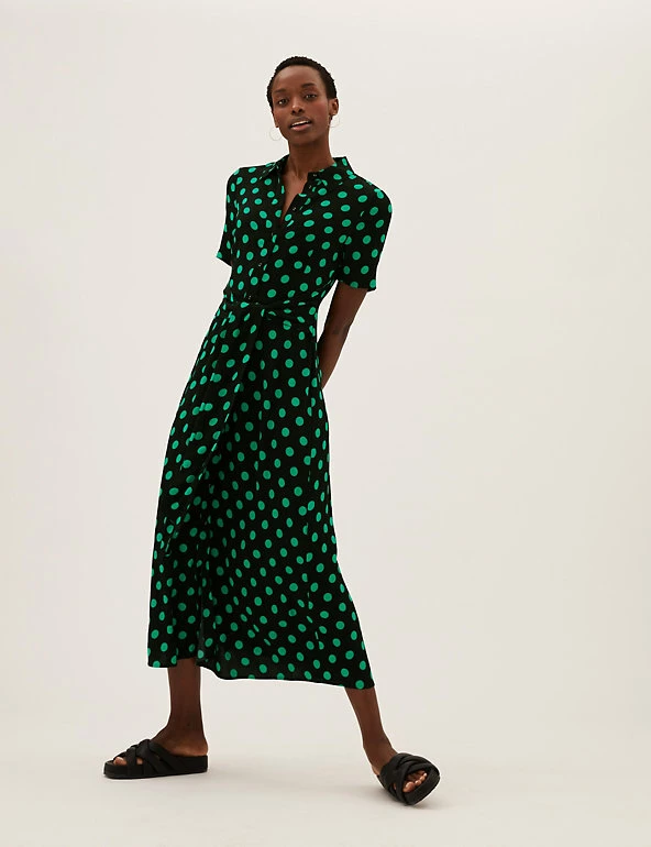 Promo 🤩 M&S Collection 👗 Dresses Polka Dot Tie Front Midaxi 👕 Shirt 👗 Dress 👍 3 Promo 🤩 M&S Collection 👗 Dresses Polka Dot Tie Front Midaxi 👕 Shirt 👗 Dress 👍 - Image 3