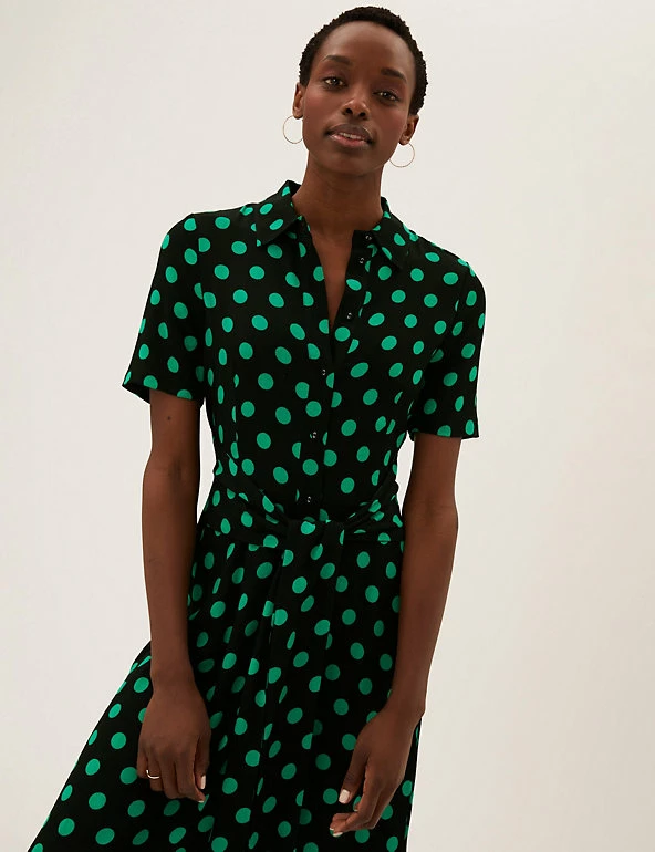 Promo 🤩 M&S Collection 👗 Dresses Polka Dot Tie Front Midaxi 👕 Shirt 👗 Dress 👍 4 Promo 🤩 M&S Collection 👗 Dresses Polka Dot Tie Front Midaxi 👕 Shirt 👗 Dress 👍 - Image 4