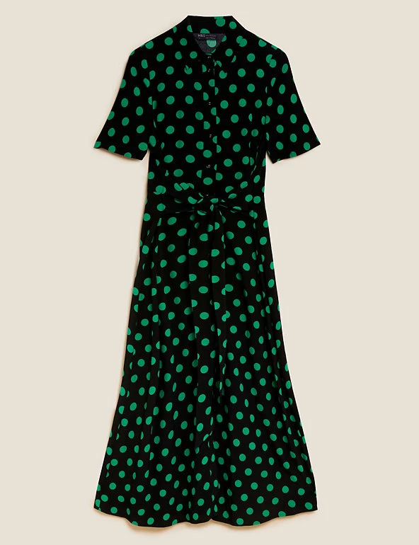 Promo 🤩 M&S Collection 👗 Dresses Polka Dot Tie Front Midaxi 👕 Shirt 👗 Dress 👍 2 Promo 🤩 M&S Collection 👗 Dresses Polka Dot Tie Front Midaxi 👕 Shirt 👗 Dress 👍 - Image 2
