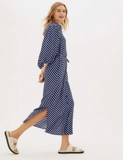Best Sale 🧨 M&S Collection 👗 Dresses Checked Midi 👚 Shirt 👗 Dress 😉 -New In Womens Sales 2022 SD 01 T69 1296 ZZ X EC 1