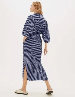 Best Sale 🧨 M&S Collection 👗 Dresses Checked Midi 👚 Shirt 👗 Dress 😉 -New In Womens Sales 2022 SD 01 T69 1296 ZZ X EC 3