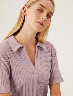 Best Sale ✨ M&S Collection 👗 Dresses Jersey Ribbed Midi Column 👗 Dress 😉 -New In Womens Sales 2022 SD 01 T69 1309 A0 X EC 3